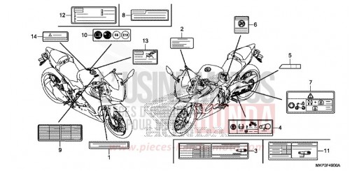 ETICHETTA DI AVVERTIMENTO CBR500RAN di 2022